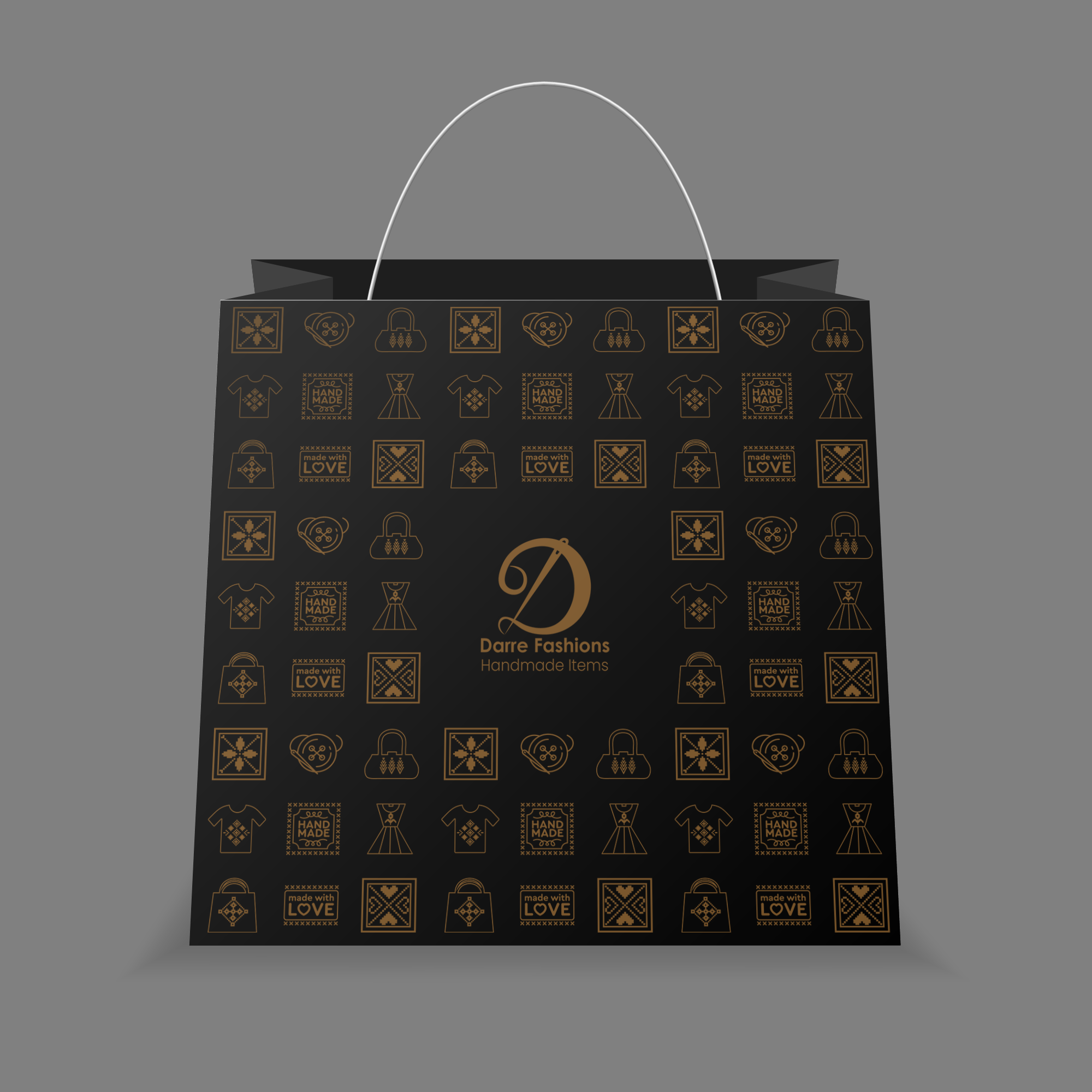 Paper bag black hard side one