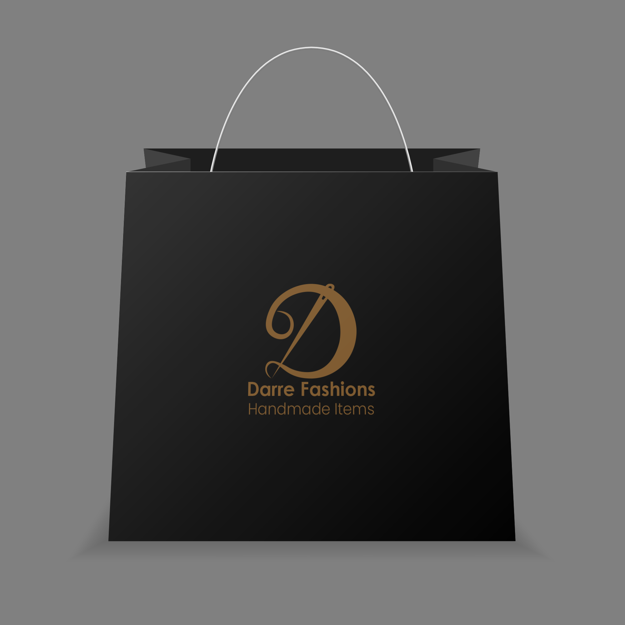 Paper bag black hard side two